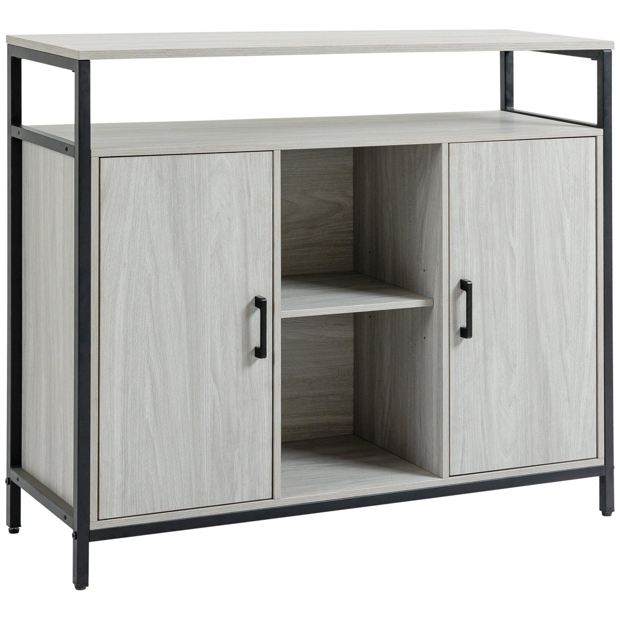 Modern Sideboard Storage Cabinet with Adjustable Shelves Steel Frame